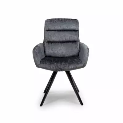 Otto Chenille Fabric Dining Chair - Grey